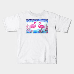 Cute Flamingos Kids T-Shirt